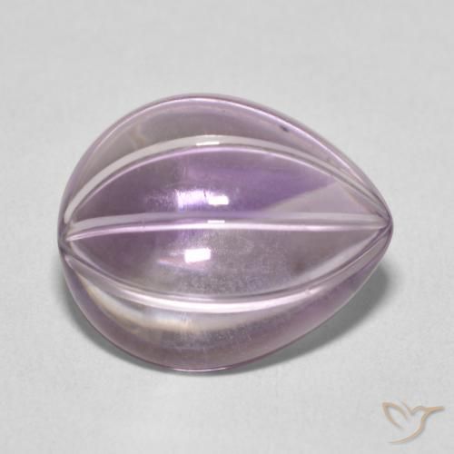 9,17 ctw natürlicher Light Grayish Pink-Violet Amethyst, Birnenform, Transparent