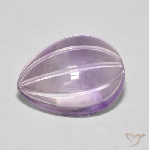 6.58ct Natürlicher Helles Grauviolett Amethyst, Birnenform, Transparent