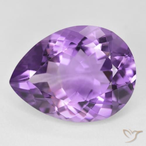 18.39ct Natürlicher Lilaisch-violett Amethyst, Birnenform, VVS