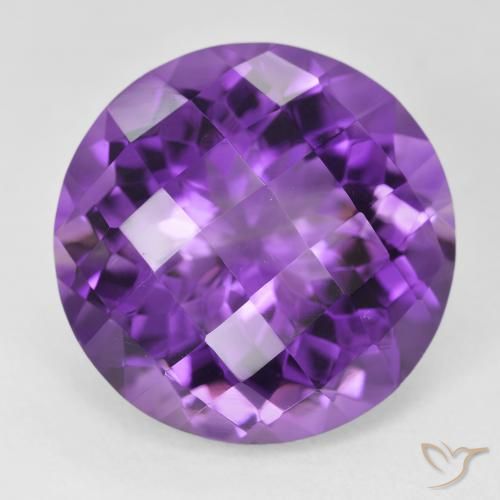 19.14ct Natürlicher Medium Dark-Violet Amethyst, Runden, VVS