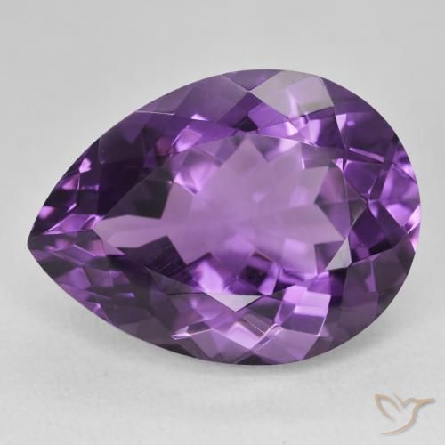 18.85ct Natürlicher Mittelviolett Amethyst, Birnenform, VVS