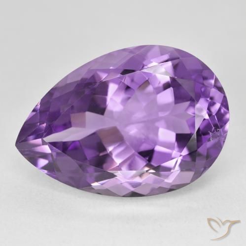 22.03ct Natürlicher Lebhaftes Violett Amethyst, Birnenform, VVS