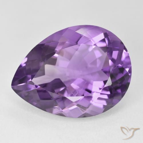 18.52ct Natürlicher Mittelviolett Amethyst, Birnenform, VVS