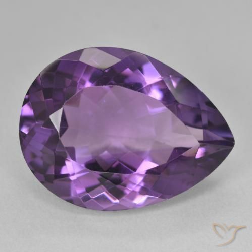 18.36ct Natürlicher Medium Light-Violet Amethyst, Birnenform, VVS