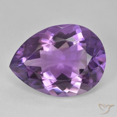 16.79ct Natürlicher Mittel Violett-Rosa Amethyst, Birnenform, VVS-VS