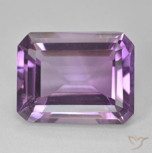 15.86ct Natürlicher Mittel Violett-Rosa Amethyst, Smaragdschliff, VVS-VS