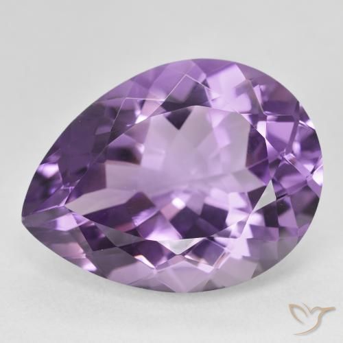 18.17ct Natürlicher Medium Light Purplish-Violet Amethyst, Birnenform, VVS