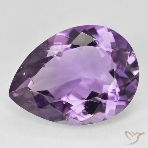 17.29ct Natürlicher Medium Light Purplish-Violet Amethyst, Birnenform, VVS
