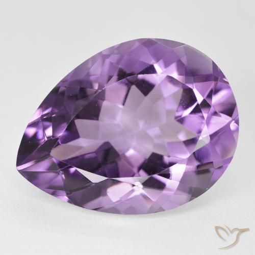 17.59ct Natürlicher Mittel Violett-Rosa Amethyst, Birnenform, VVS