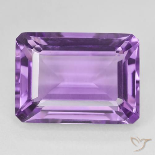 15.58ct Natürlicher Mittelviolettes Violett Amethyst, Smaragdschliff, VS