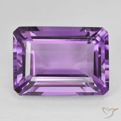 15.66ct Natürlicher Mittelviolettes Violett Amethyst, Smaragdschliff, VS