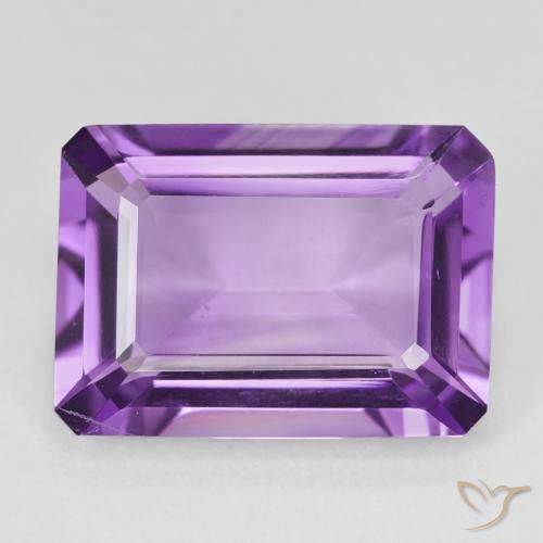 12.21ct Natürlicher Mittelviolettes Violett Amethyst, Smaragdschliff, VVS-VS