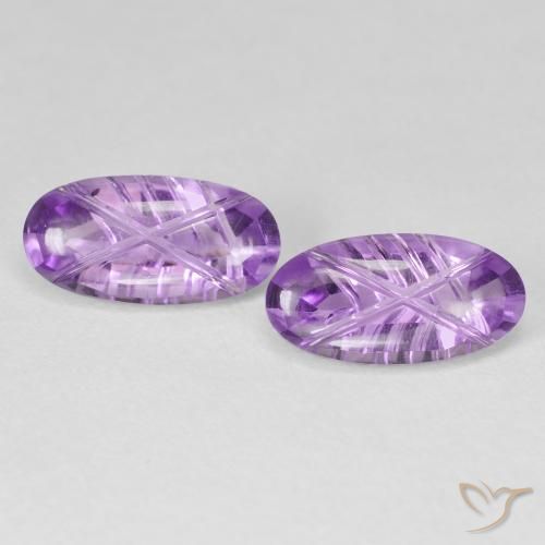 4.09ctw Natürlicher Mittelviolettes Violett Amethyst, Oval, Transparent