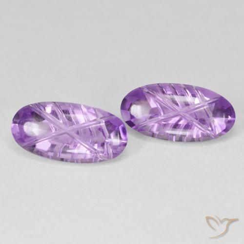 4.09 ct natürliche Mittelviolettes Violett Amethyst-Edelsteine, Oval, Transparent