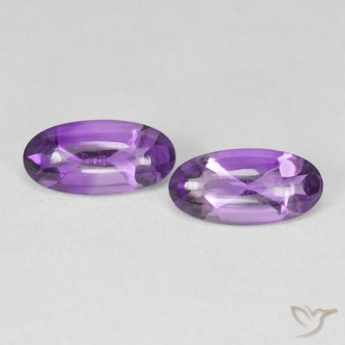 2.28ctw Natürlicher Mittelviolett Amethyst, Oval, Transparent