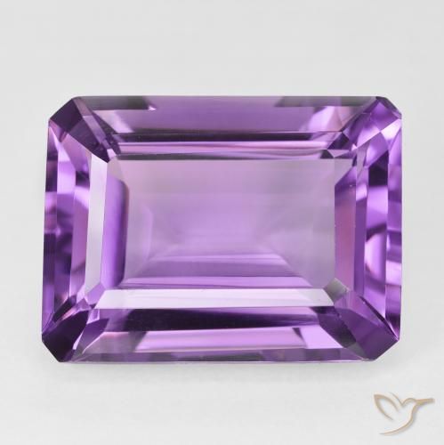 22.20ct Natürlicher Mittelrosa Violett Amethyst, Smaragdschliff, VVS