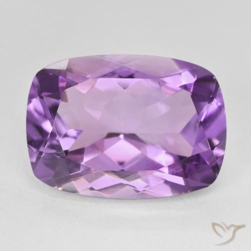 12.22ct Natürlicher Medium Light Purplish-Violet Amethyst, Kissen, VVS