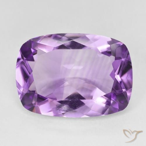 11.19ct Natürlicher Medium Light Purplish-Violet Amethyst, Kissen, VVS