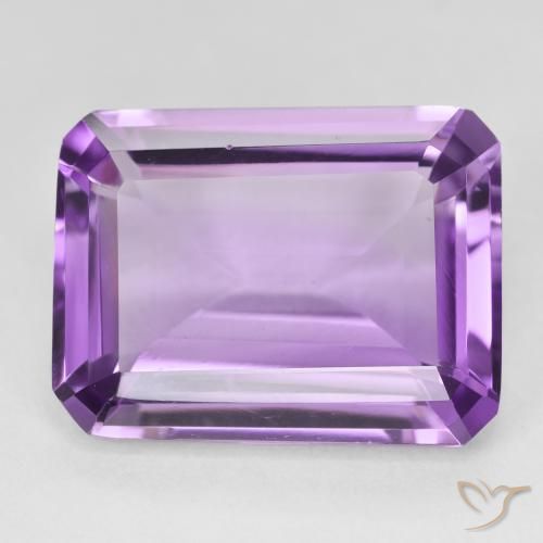 18.56ct Natürlicher Medium Light Purplish-Violet Amethyst, Smaragdschliff, VVS