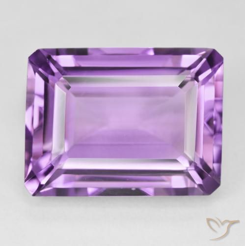 22.23ct Natürlicher Rosaig-violett Amethyst, Smaragdschliff, VVS