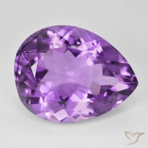 16.83ct Natürlicher Medium Dark-Violet Amethyst, Birnenform, VVS
