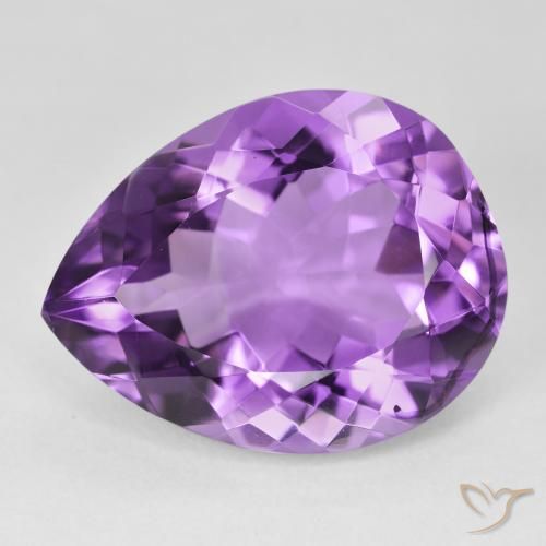 9,17 ctw natürlicher Medium Dark-Violet Amethyst, Birnenform, VVS