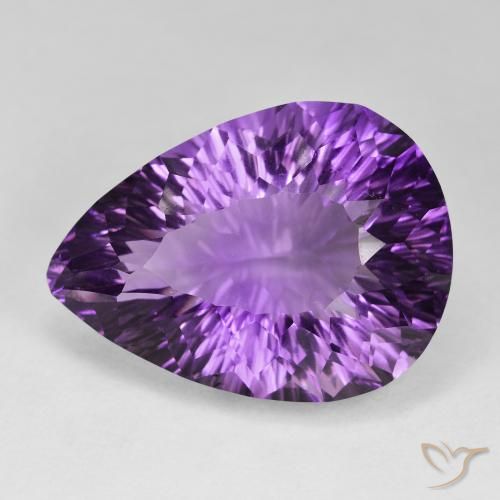 57.88ct Natürlicher Intensives Violett Amethyst, Birnenform, VVS