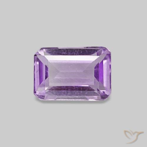 0,55 ctw natürlicher Mittelviolett Amethyst, Smaragdschliff, VS