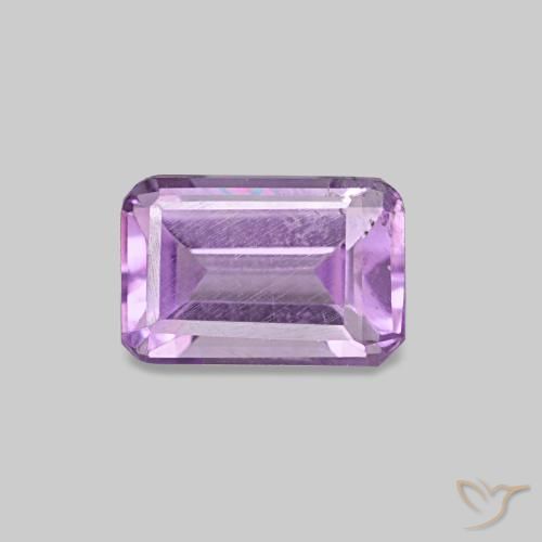 0.51ct Mittelrosa Violett Amethyst, Smaragdschliff, VS