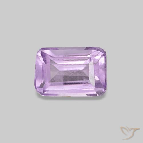 0,50 ctw natürlicher violetter Amethyst, Smaragdschliff, VS