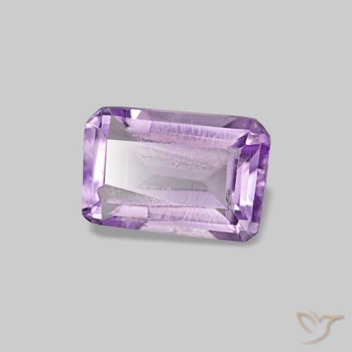 0,44 ctw natürlicher violetter Amethyst, Smaragdschliff, SI