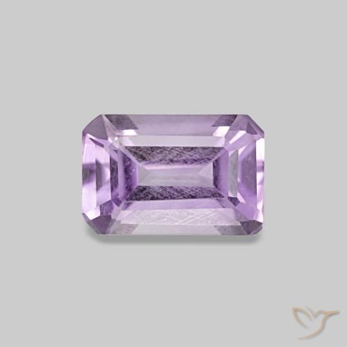0.57ct hellviolett Amethyst, Smaragdschliff, VS