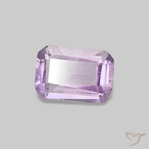0,44 ctw natürlicher violetter Amethyst, Smaragdschliff, SI