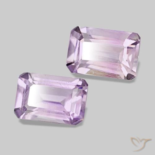 1,10 ct natürliche Hell rosaviolett Amethyst-Edelsteine, Smaragdschliff, VS