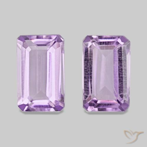 0,60 ct natürliche Rosaig-violett Amethyst-Edelsteine, Smaragdschliff, VS