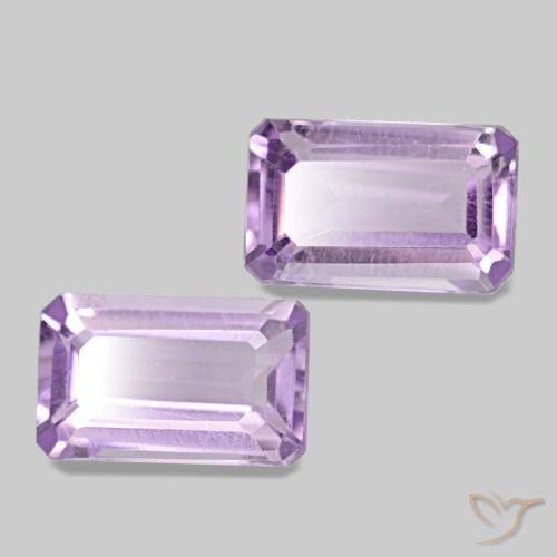 0,60 ct natürliche Rosaig-violett Amethyst-Edelsteine, Smaragdschliff, VS