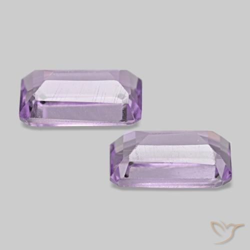 0,60 ct natürliche Rosaig-violett Amethyst-Edelsteine, Smaragdschliff, VS