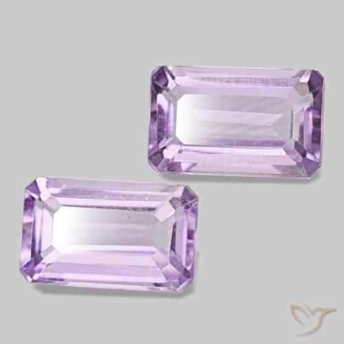 0.57 ct natürliche hellviolett Amethyst-Edelsteine, Smaragdschliff, VS