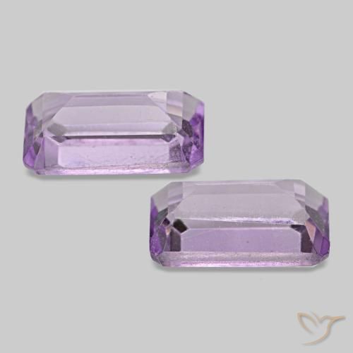 0.57 ct natürliche hellviolett Amethyst-Edelsteine, Smaragdschliff, VS
