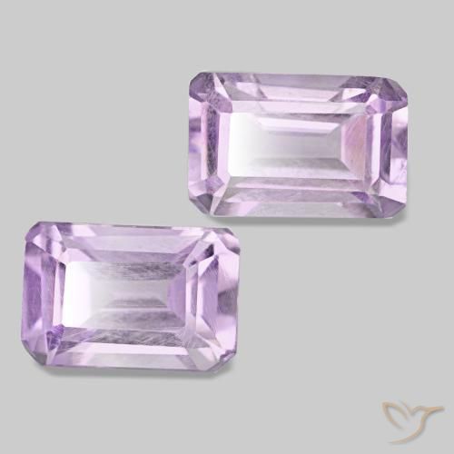 1.14 ct natürliche Hellrosa Violett Amethyst-Edelsteine, Smaragdschliff, VS