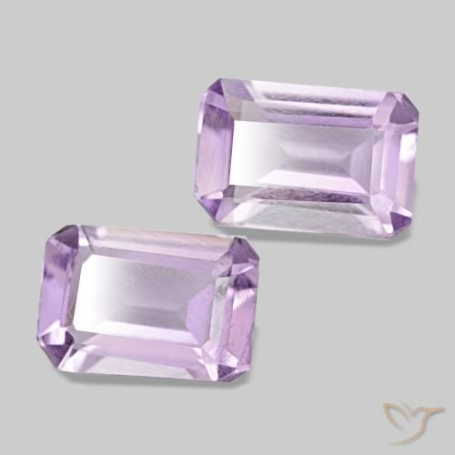 0,92 ct natürliche Hell rosaviolett Amethyst-Edelsteine, Smaragdschliff, VS