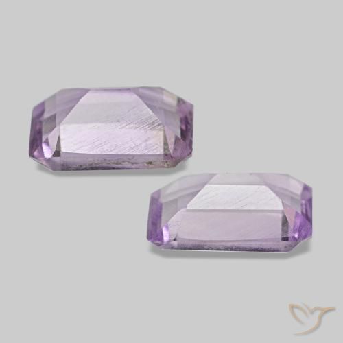 0,92 ct natürliche Hell rosaviolett Amethyst-Edelsteine, Smaragdschliff, VS