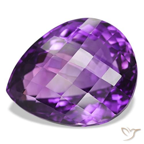 39.01ct Mittelviolett Amethyst, Birnenform, VVS-VS