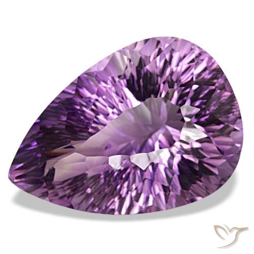 63.67ct Mittelviolett Amethyst, Birnenform, VS