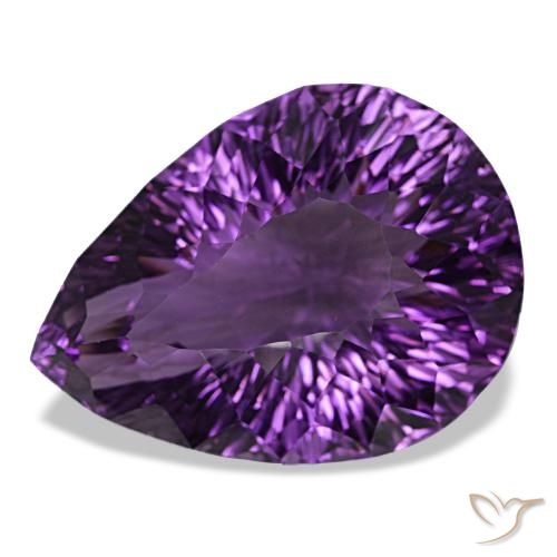 79.49ct rötlich violett amethyst, birnenform, VVS