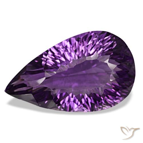 9,17 ctw natürlicher Dunkelviolett Amethyst, Birnenform, VVS