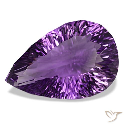 61,81 ctw natürlicher Tiefviolettes Violett Amethyst, Birnenform, VVS