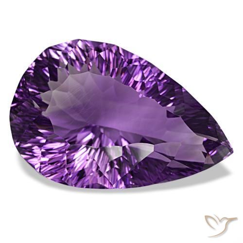 61,81 ctw natürlicher Tiefviolettes Violett Amethyst, Birnenform, VVS