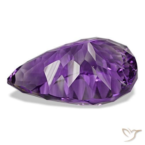 61,81 ctw natürlicher Tiefviolettes Violett Amethyst, Birnenform, VVS