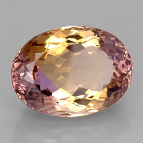 21,11 ctw natürlicher zweifarbiger Ametrin, Oval Schliff, IF